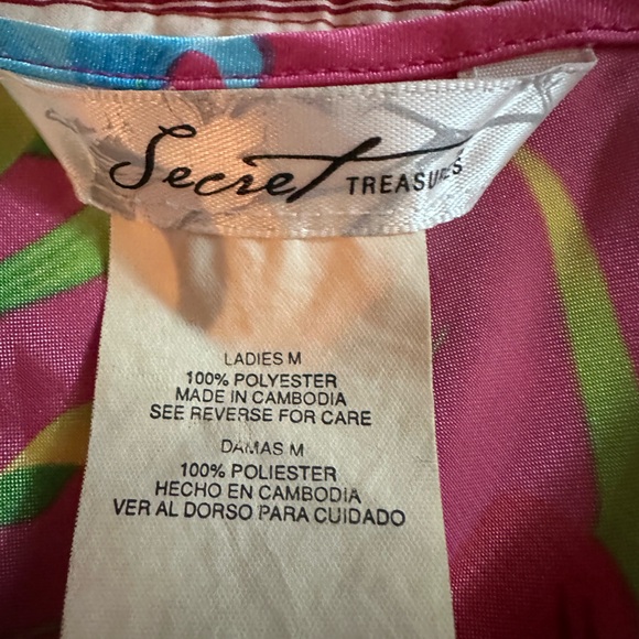 Secret Treasures Pink and Blue Chemise with Tropical Floral Design - Picture 4 of 4